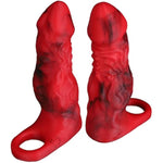 Penis Sleeve Fantasy Sex Toys For Male, Internal Simulated Female Vaginal Contours Cock Sleeve, Reusable Soft Platinum Silicone Penis Extension Sleeve Men Couples Sex Toys(Tight Entrance)