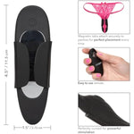 Lock-N-Play Remote Panty Teaser, Rechargeable 12-Function Waterproof Silicone Clitoral Vibrator Securely Attached On Panty Black Se-0077-60-3