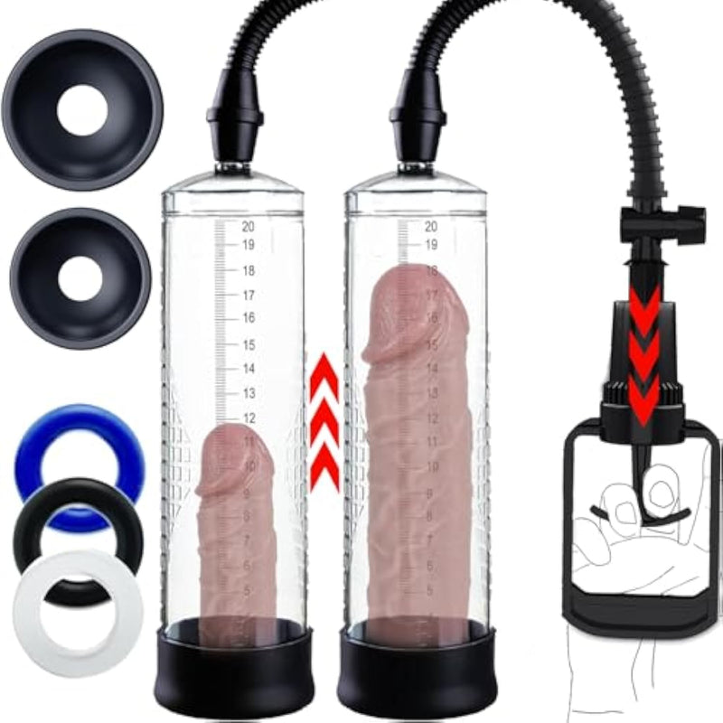 Penis Pump Male Sex Toys With 3 Penis Rings, Manual Penis Vacuum Pump Penis Extender Enlarger, Cock Pump Pennis Extender Penile Pump Penis Enlargement Pump Penis Sleeve Stretcher Sex Toys For Men