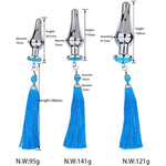 Stainless Steel Anal Plug Butt Plug Tassels Trainer Set With A Pair Of Nipple Clips Anal Massager Sex Toy For Men Women Unisex Gay(L,Yellow)
