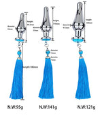 Anal Plug Butt Plug Tassels Trainer Set with a Pair of Nipple Clips Stimulator G-spot Adult Toys Anal Massager Sex Toy for Men Women Unisex