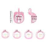 3D Printed Chastity Cage Chastity Devices For Men Bondage Gear & Accessories Lightweight Plastic Cock Cage Slave Tool With 4 Sizes Rings And Elastic Belt (Pink, B)