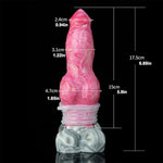 Squirting Realistic Dildo Smaller Size 6.9Inch Ejaculation G Spot Dog Dildo Silicone Animal Dildo Wolf Canine Anal Sex Toys With Suction Base - Red Grey