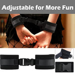 Sex Bondage Bdsm Kit, Adjustable Restraints 4Er Set With Doggy Position Sex Toys Adult Games Hand Cuffs, Nipple Clamps, Blindfold & Tickler Included(4 Pcs)