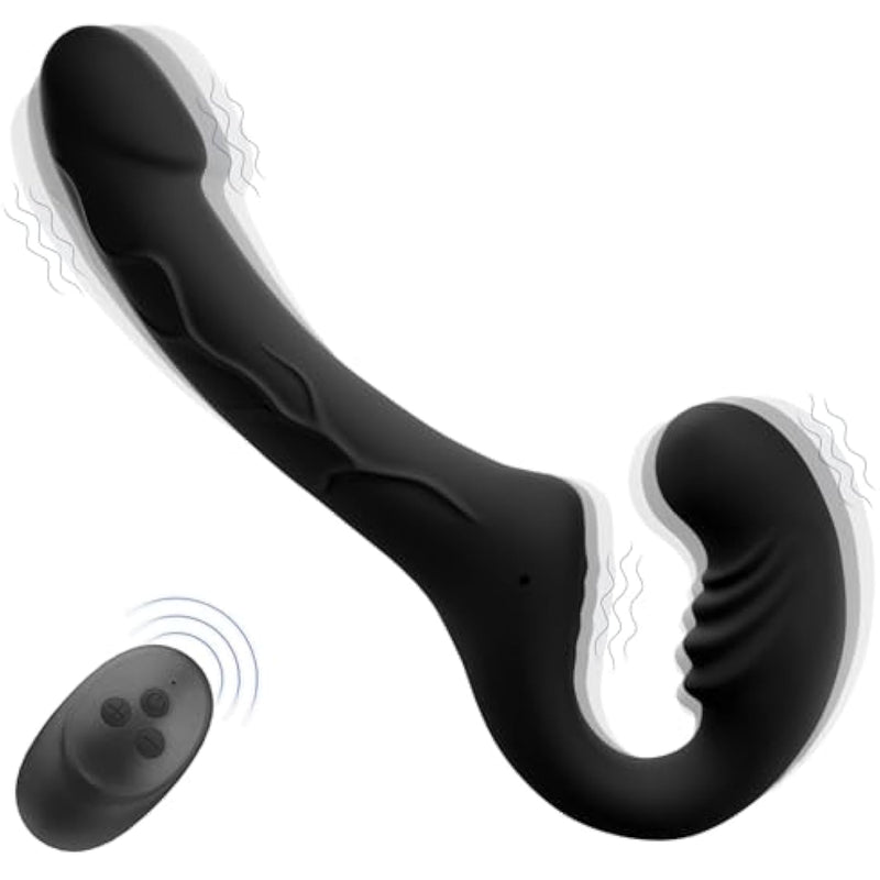 Strapless Strap On Double Sided Dildo For Women, 10 Strong Vibrating Anal Clitoral G Spot Vibrator With 6 Inch & 4 Inch Realistic Dildo, Wearable Pegging & Lesbian Sex Toys With Remote Control
