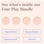 Playground Four Play Bundle, Vegan, Water Based Lubricant, Vitamin E, Hyaluronic Acid, Eco-Friendly Packaging, 4-Pack (Love Sesh, After Hours, Mini Escape, Date Night)