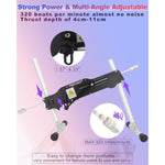 120W Sex Machine Intellgent Wired-Wireless Controlled Double Rod Thrusting Machines For Women W/ Anti-Rotation System Suction Cup Extension Tube For Couples (2 Rod Wired Remote)