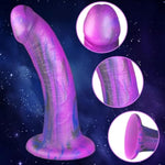 G-Spot Dildo Realistic Silicone Flexible Penis With Strong Suction Cup Deep Purple Cock With Vivid Glans Adult Sex Toy For Women Masturbating