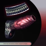 Silicone Monster Sleeve Girth Enhancer Plus Sleeve With Cock Ring Adult Sex Toys For Men Red And Black