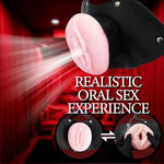Silicone Fake Pussy Mouth Sex Gag with Adjustable Leather Strap BDSM Toys