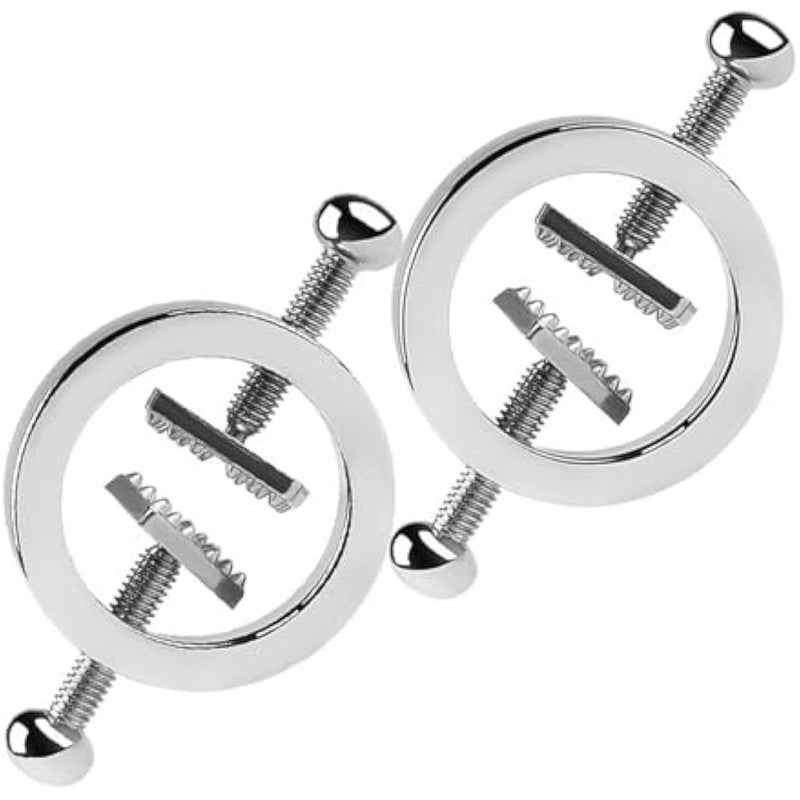 Nipple Clamps Breast Clamps 2Pcs Fake Nipple Piercings Stainless Steel Non-Piercing Nipples Shields Rings Body Jewelry For Women (2)