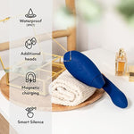 Duo 2 Blue Dual Stimulation Pleasure Air Clitoris Sucker Rabbit Vibrator & Romp Pleasure Kit With Wand, Clitoral Suction Toy & Cock Ring - Couples Sex Toys Bundle