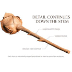 Hand-Carved Wooden Rose Anniversary Keepsake Gift for Her, Wife, 5th Wood Anniversary & Birthday