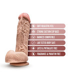 Blush Hung Rider Trigger 8.5" Thick Dildo w/Balls - Realistic XL Girthy Veiny Dong - Suction Cup Strap-On Compatible - Body-Safe Beige Lifelike Anal Pegging Cock - Adult Sex Toy for Women Men Couples