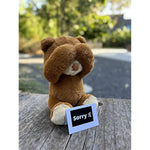 Cutest I'M Sorry Gift For Her & Him - The I'M Sorry Teddies - Embarrassed Adorable Super Soft Stuffed Animal Plush Toy - Unique Cute Forgive Me Apology Teddy Bear Gift For Kids And Adults - Brown