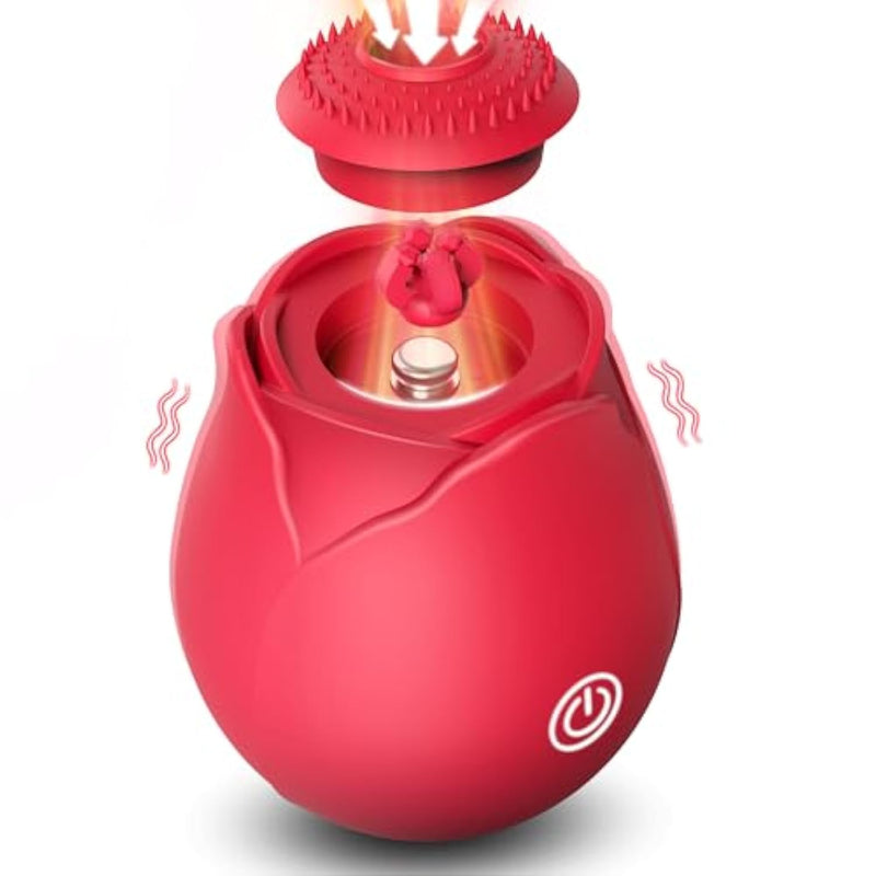 Sucking Vibrator Rose Sex Toy - Clitoral Nipple Stimulator G Spot Vibrators For Women With 10 Patterns Suction Brush Kneading Tongue Licking Finger Tickling Clit Tease Adult Sex Toys Games For Couple