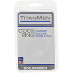Doc Johnson Titanmen Silicone Cock Rings Double Pack, Black