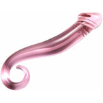 Pink Glass Crystal Wand Curved Glass Dildo Glass Anal Plug G-Spot Wand Anal Dildo Massage Wand Glass Sex Toy