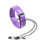 Nipple Clamps and Neck Collar for Women's Pleasure - Bondage Restraints for Adult Sm Toys