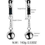 Stainless Steel Adjustable Nipple Clamps for Women - Non-Piercing Large Nipple Clips with Gravity Ball