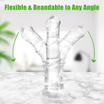 9.45 inch Realistic Huge Thick Horse Dildo No Balls?Soft Clear Dildo Animal Dildos with Strong Suction Cup for G Spot and Anal Play Large Anal Dildos Adult Sex Toy for Women Men Gay (M)