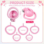 Sissy Styled Chastity Cage Male One-Touch Locking Chastity Device Set With 5 Rings Cock Cage Sm Bondage Sex Toys For Men (Green)