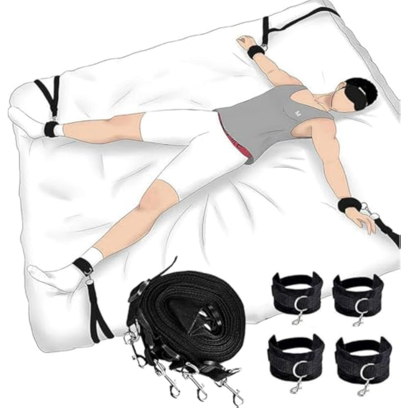 Hand Leg Cuffs Ankle Wrist Bed Restraints Sex Adults Bondaged King Size Bed Straps For Adult Play King Mattress Sex Ties For Ankles And Wrists For Women Submissive Kit Handcuff Bed Restraints Sweater