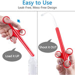 Lube Applicator Syringes, Lubricant Tube Shooter With Smooth Rounded Cap For Men, Women & Couples, Reusable, Easy Use & Clean [10Ml Scales][Red]