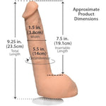 Doc Johnson Signature Series - Small Hands - 9 Inch Realistic ULTRASKYN Dildo with Removable Vac-U-Lock Suction Cup - F-Machine & Harness Compatible - for Adults Only, Vanilla