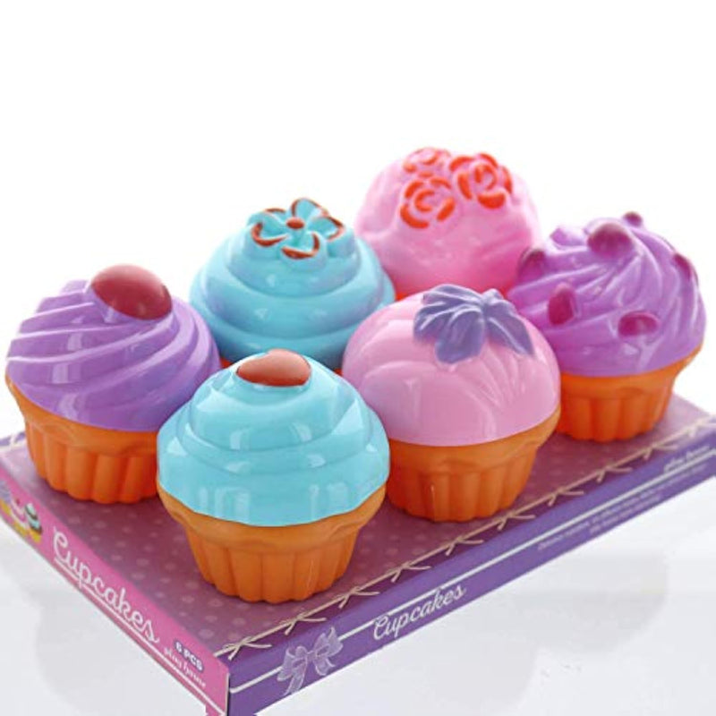 6 Pcs Pretend Play Food Dessert Set, Mini Toy Cupcakes For Kids, Petite Pastries Toys