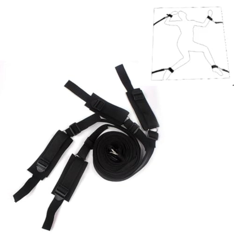 Bdsm Kit Bed Restraints Couples Sex Toys, Adjustable Bondage Restraints Set With Wrist Thigh Cuffs & Handcuffs,Sex Furniture For Bedroom Sex Bondage Gear & Accessories Adult Sex Toys For Men Women