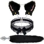 5Pcs Set Bundle Erotic Fox Tail Anal Plug Men And Women Equipment Sex Supplies Sm Metal Erotic Set