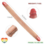 19.5" Double-Ended Dildo For Lesbian, Gaycouples – Long Flexible Silicone Double Dong Realistic Extra Thick Penis Double Head Long Adult Toy Vaginal Stimulator