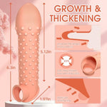 Penis Sleeve,Cock Sleeve Extension Sheath Penis Ring With Ball Stretcher For Enlarge Thicken, Reusable Penis Sleeve For Adult Male Sex Toys For Men Couple
