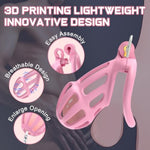 Male Chastity Cage for Men - 3D Printing Bondage Device with 5 Ball Rings and Locks