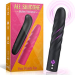 Bullet Vibrators Mini Vibrator - Bullet Vibrator Discreet Vibrator Small, Sex Toys Female Vibrator With 10 Modes, All Silicone Rechargeable Vibrators For Nipple Finger Clitoral Stimulation, Black