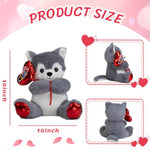 Husky Stuffed Animal Husky Plush Holding Red Love Balloon For Kids And Girlfriend Toy Gifts 10 Inches