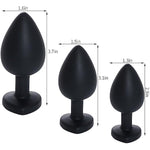 3 Pcs 3 Sizes Silicone Anal Plugs, Jeweled Butt Plug, Anal Trainer Toys, Heart Butt Plugs, Pink