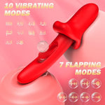 G Spot Vibrator Sex Toy - Tongue Rose Sex Toy Dildo Vibrators With 7 Flapping & 10 Vibration Modes, Waterproof Nipple Clitoral Rabbit Vibrator, Anal Adult Sex Toys For Women Couple Female