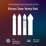 Kimono MicroThin Sheer Variety Pack of 12 - Multiple Styles of Ultrathin Condom Shapes in One Convenient Pack