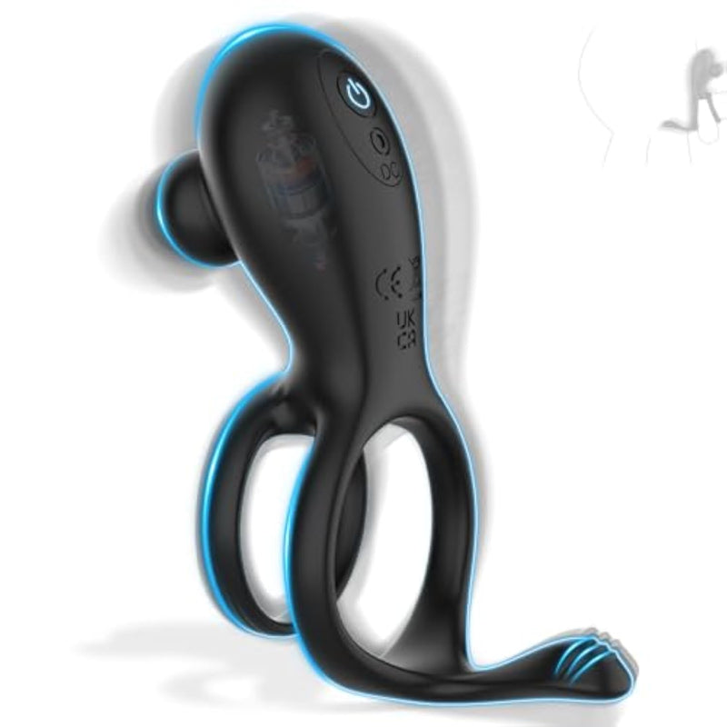 Dual Action Vibrating Cock Ring for Couples with Octopus Design and 10 Vibration Modes