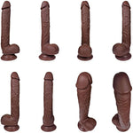 The Woodsman By - Realistic Dual Density Silicone Dildo, 8.5 Inch Insertable, 1.75 Inch Max Width (Dark Skin)