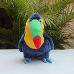 Realistic Toucan Plush - 9'' Blue Toucan Stuffed Animal - Stuffed Bird Stuffed Animals Pillow