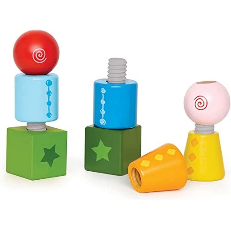 Hape Twist and Turnables Wooden Building Block Learning Set