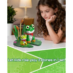 3 In 1 Animals Frog Family Building Set - Animal Figures With 3 Building Options, Create Frog, Turtle Or Snail Family - Educational Toy Birthday Gift For Girls And Boys Ages 6+