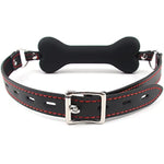 Silicone Dog Bone Gag For Sex, Bondage Restraints Toys Open Mouth Sex Bite Gag Muzzles (Black-1)