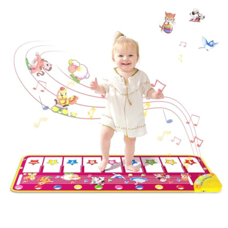 Piano Mat - Musical Keyboard Floor Playmat 39.5" Electronic Music Animal Touch Play Blanket Funny Xmas Gift Toy For 1 2 3 Year Old
