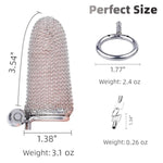 Male Chastity Device with 45mm Ring, Flexible Metal Mesh Penis Cage for Men's Bondage Gear