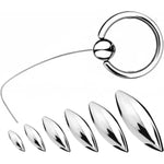 Oval Bullet Bdsm Urethral Sound Stainless Steel Penis Plug Bladder Dilators With Ring & Nylon Line Erotic Sm Sex Toys Set, Male Glans Rings Probe Tubes Plugs Dilator For Men Gay (10+12+14Mm)