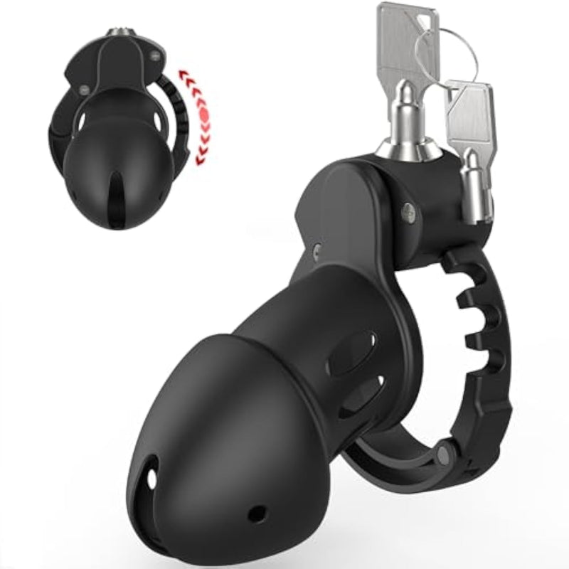 Chastity Cage Sex Toys, Large Male Chastity Device With 7 Sizes Adjustable Rings, Invisible Lock And 2 Keys, Bondage Gear & Accessories Adult Sex Toy For Men Penis Cock Exercise And Abstinence